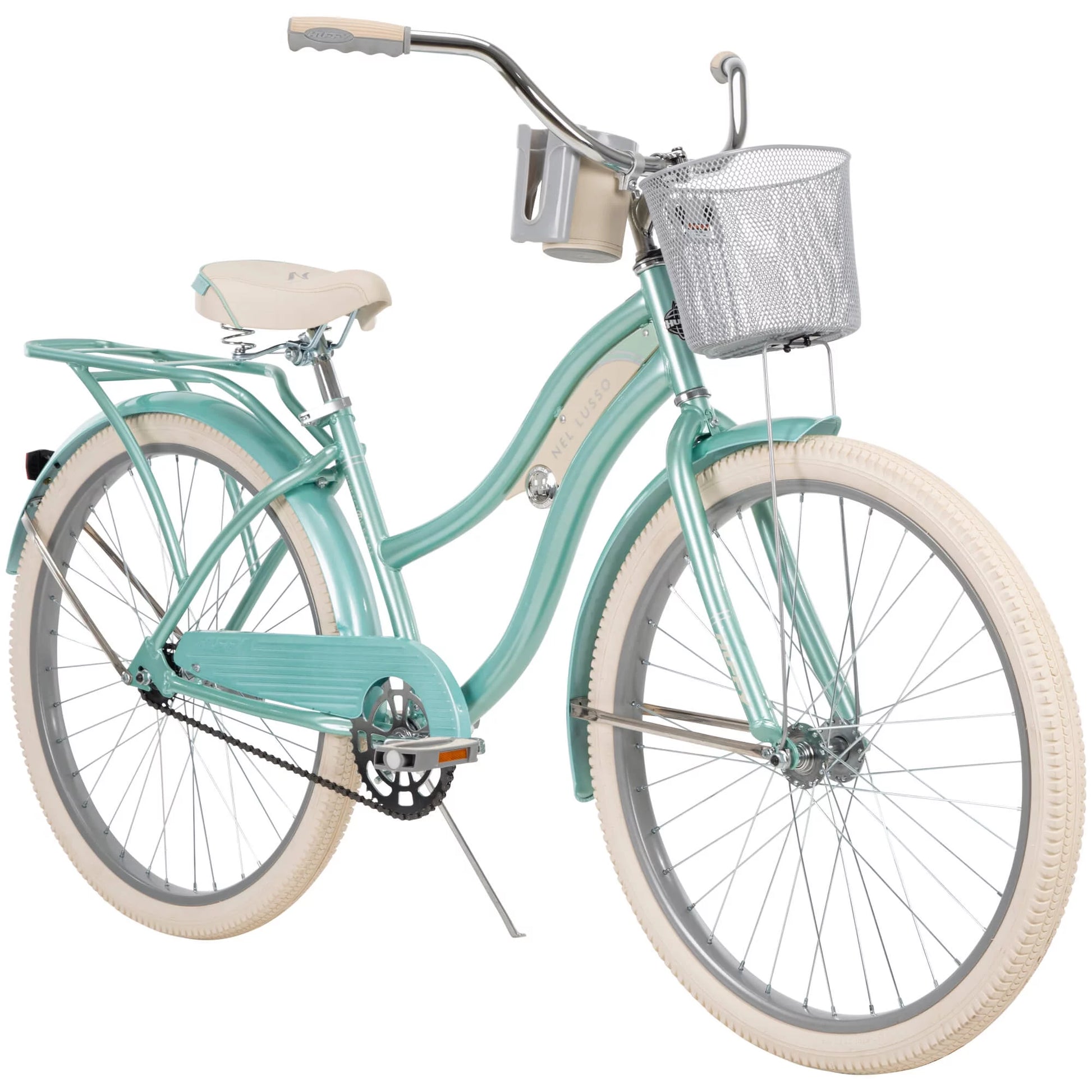 26 In. Nel Lusso Women'S Classic Beach Cruiser Bike, Ages 13+ Years, Mint Green