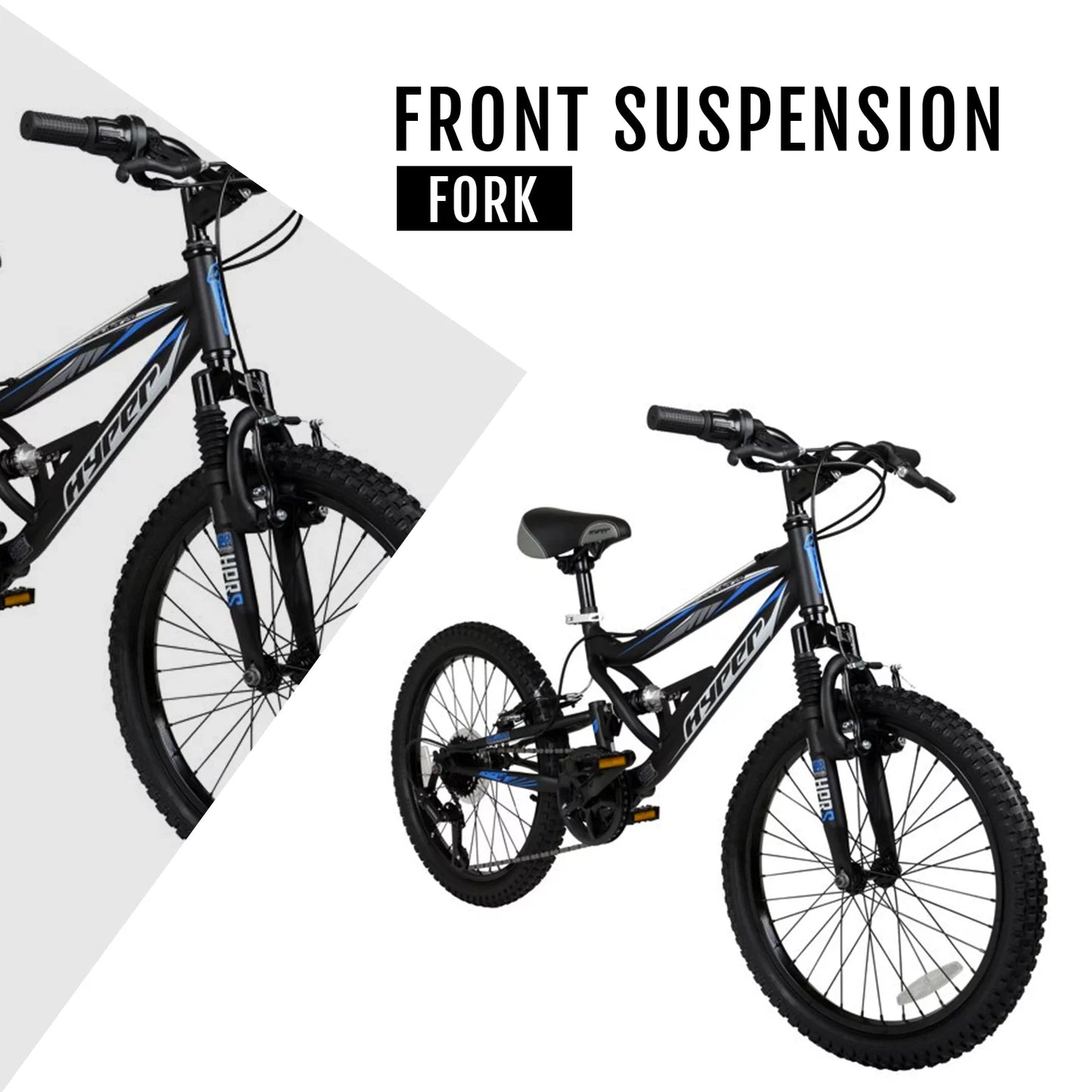 20" Boys Shocker Mountain Bike, Kids, Black, Recommended Age Group 8 to 13 Years Old