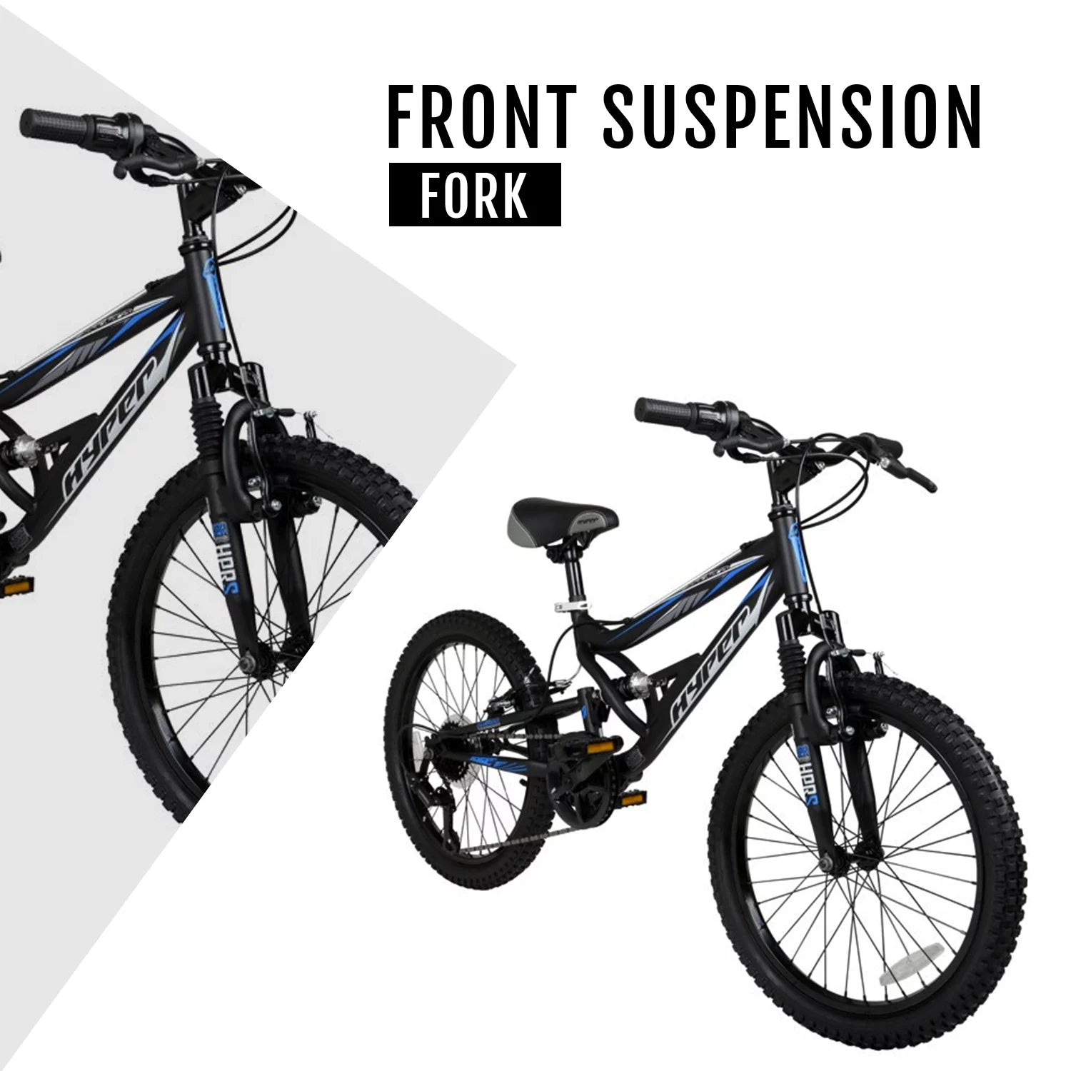 20" Boys Shocker Mountain Bike, Kids, Black, Recommended Age Group 8 to 13 Years Old