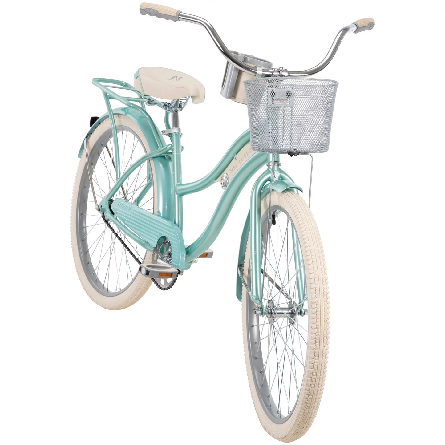 26 In. Nel Lusso Women'S Classic Beach Cruiser Bike, Ages 13+ Years, Mint Green