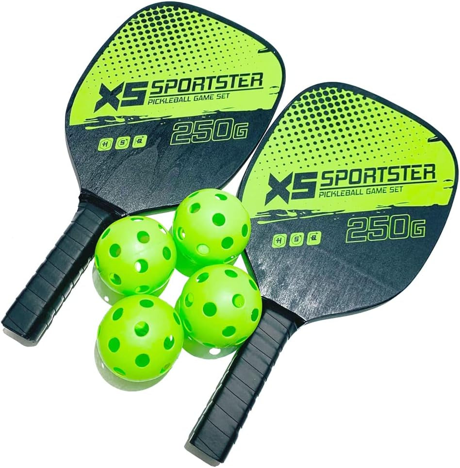 Pickleball Rackets Set, Pickleball Rackets Set Pickleball Paddle Set of 2 Rackets and 4 Pickleballs Balls Pickle-Ball Racquet with Balls Sports Accessory