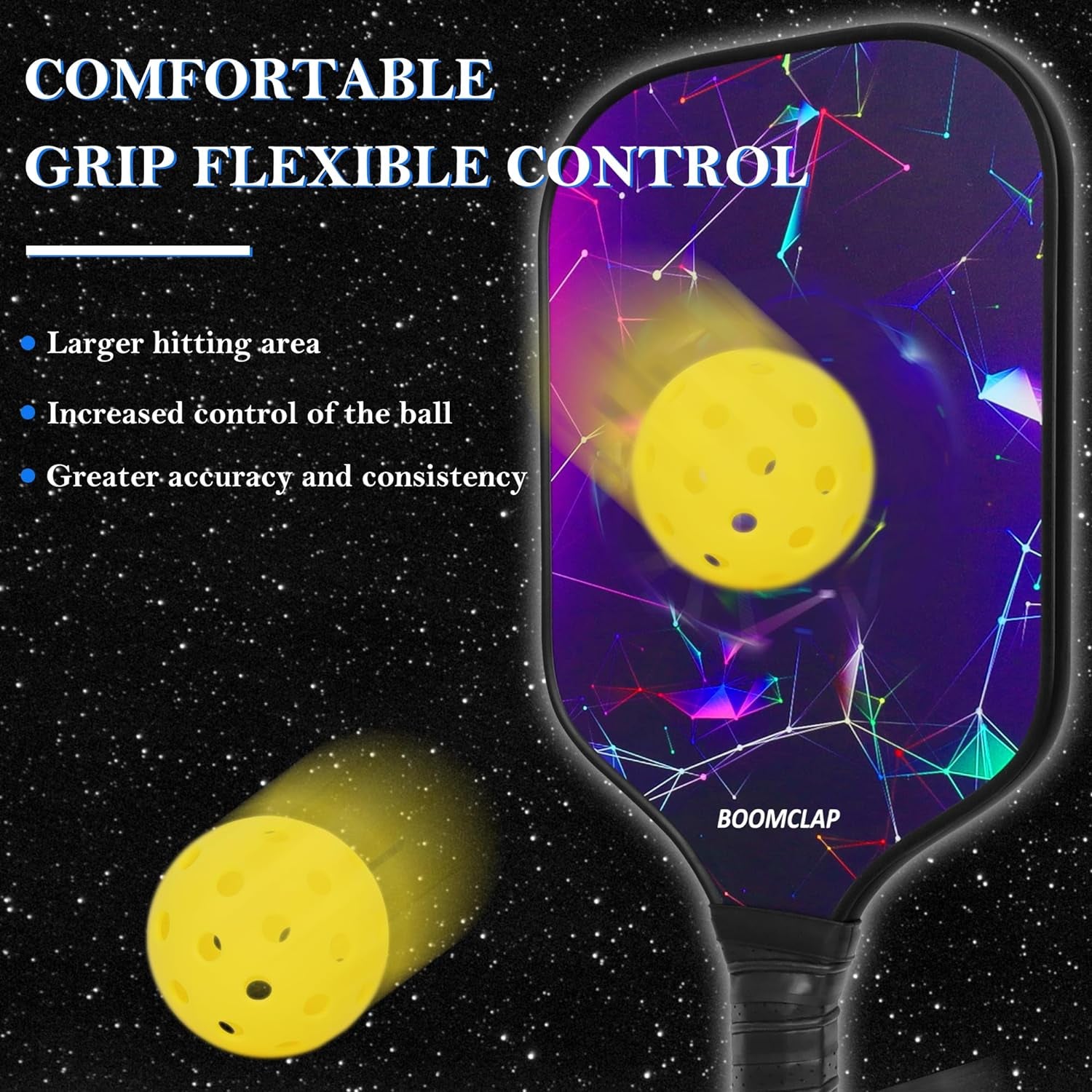 Pickleball Paddles Set of 2 Paddles,2 Indoor Balls and 2 Outdoor Balls with Paddle Bag, Meet USAPA Requirement, Fiberglass Pickle Ball Paddle Set, Pickleball Racket Feels Great in the Hand