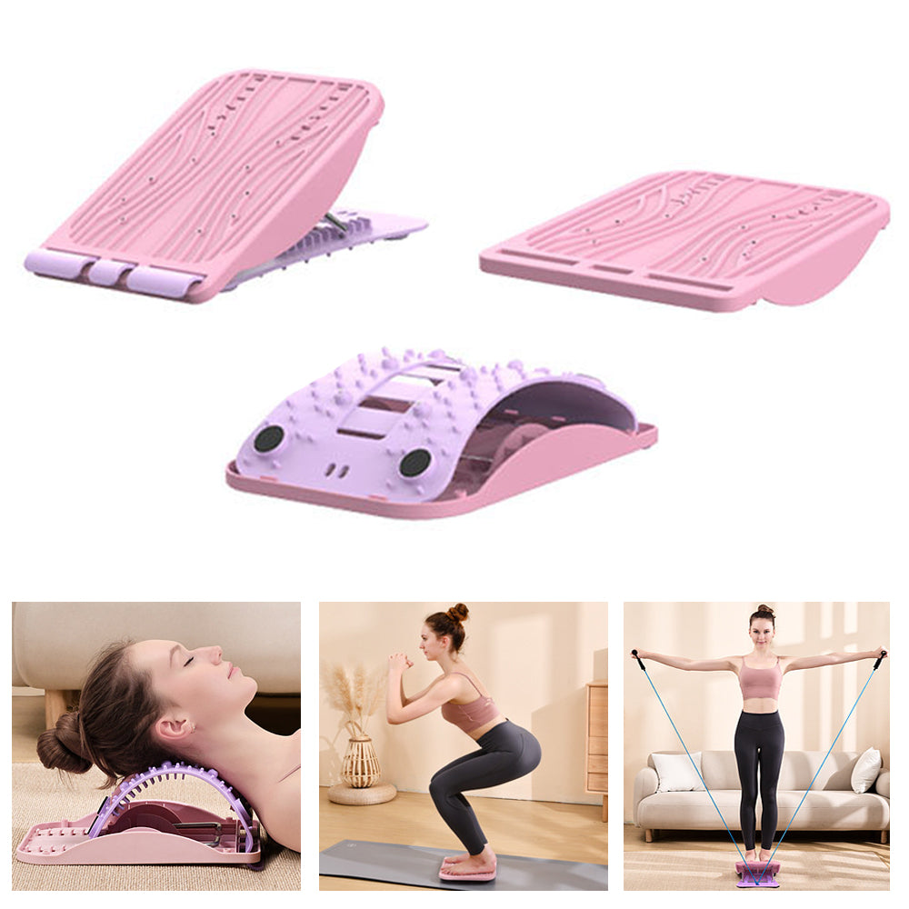 Multifunction Magnetic Massager 12 Gear Leg Muscle Stretching 7 Gear Neck Stretch Cervical Pillow Stand-Up Balancer Slimming Fitness with Tension Rope Pulley