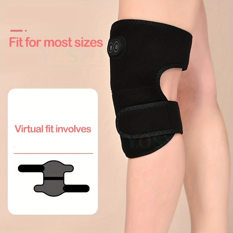 3 in 1 Heating Massage Knee Pad 3 Gear Heating Control USB Rechargeable Vibrating Shoulder Toggle Ankle Protector for Sports Fitness Health Recovery